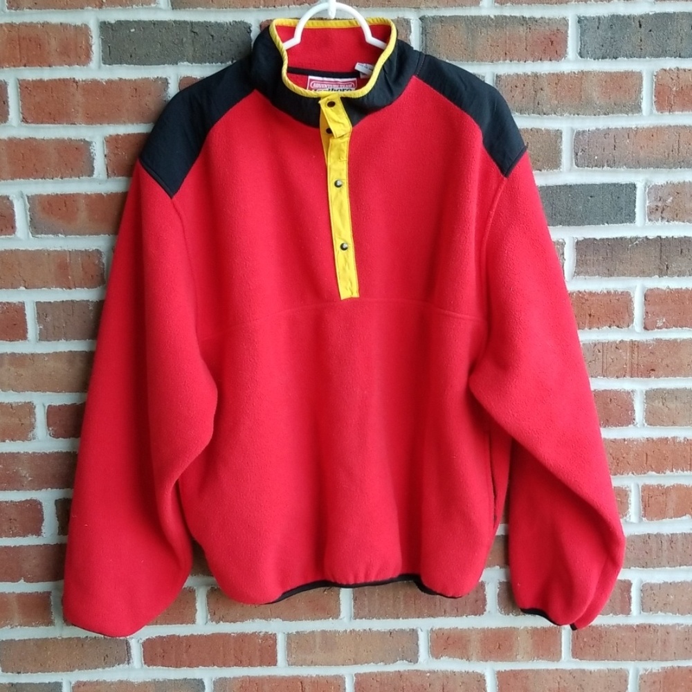 Vintage Marlboro 1/4 button Fleece Sweater L